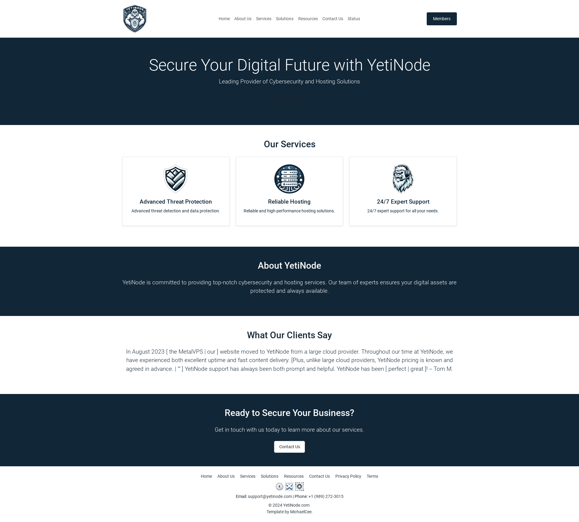 YetiNode HTML Template
